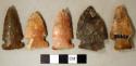 Chipped stone, projectile points, side-notched