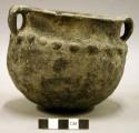 Ceramic vessel, flared rim, 2 handles, nubs around shoulder