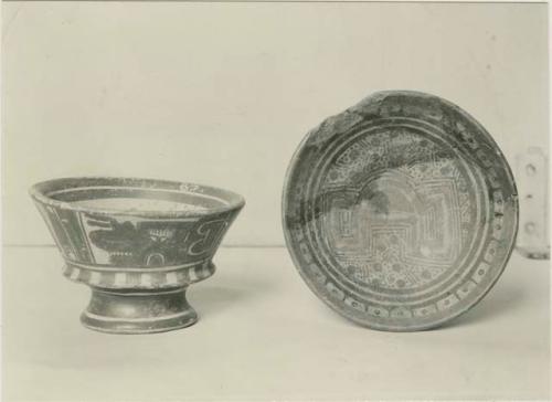 Pottery bowl and plate