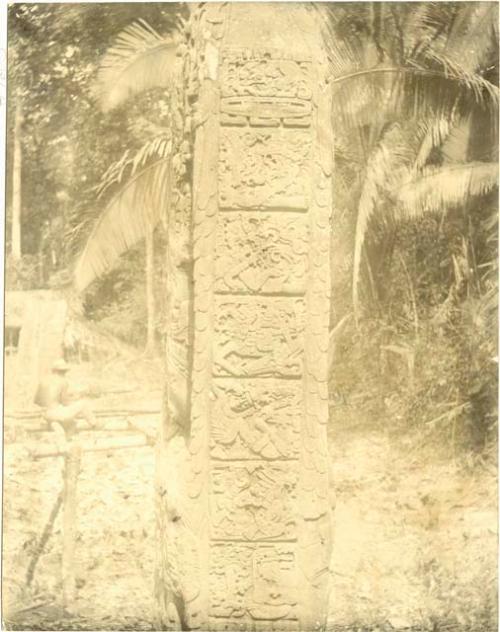 Stela D - east side - upper portion