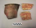 16 large Coyoltatelco type over-hanging potsherds