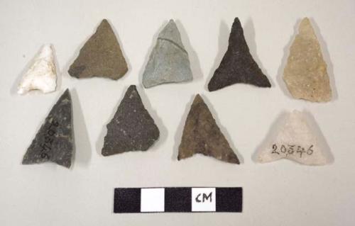 Stone arrowheads-triangular