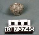Black-on-white miniature seed Jar:  geometric motif