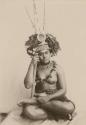 Samoan woman wearing chiefly headdress