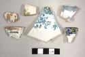 Miscellaneous decorated polychromed china sherds