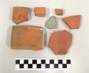 Unglazed earthernware sherds, rims and body