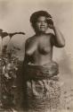 Samoan woman, posed studio portrait, looking into distance