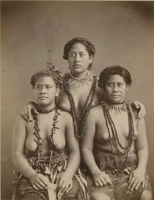 Three Samoan Women, posed studio portrait
