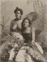 Two Samoan women, posed studio portrait