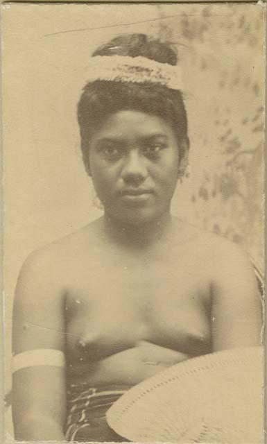 Samoan woman, studio portrait