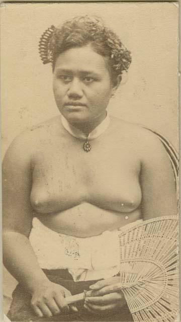 Samoan woman, studio portrait