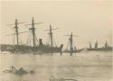 Wrecks of U.S. warships, Trenton & Vandalia, after the hurricane of March 15-16 1889