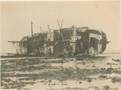 German gunboat Adler after the hurricane of March 15-16 1889