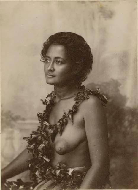 Samoan woman, studio portrait