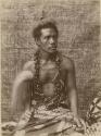 Samoan chief, posed portrait