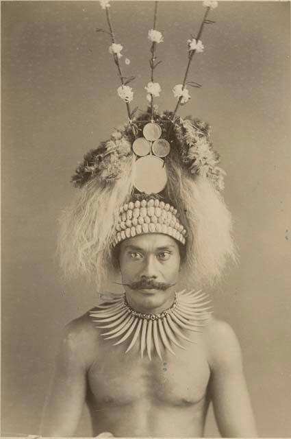 Samoan chief, posed portrait