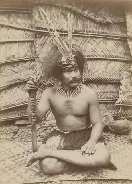 Samoan chief, posed portrait