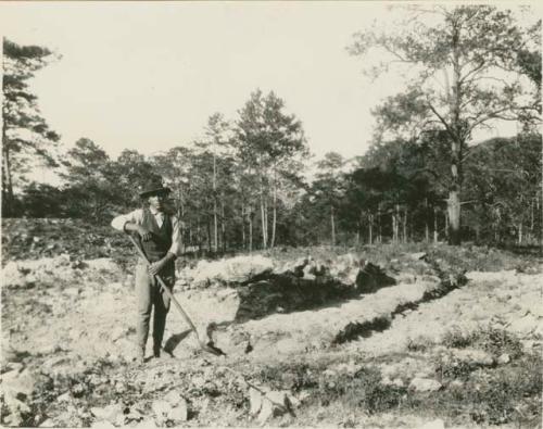 Southwest corner of main enclosure, cleared to show double boundary