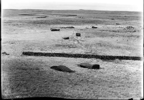 Rock walls and moai