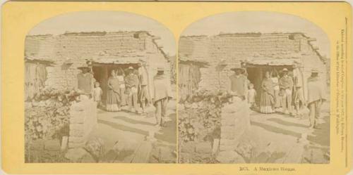 "A Mexican Home" - group portrait outside of home