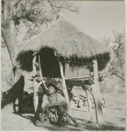 Grass-thatched sleeping hut