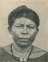 Frontal facial portrait of a Huave woman