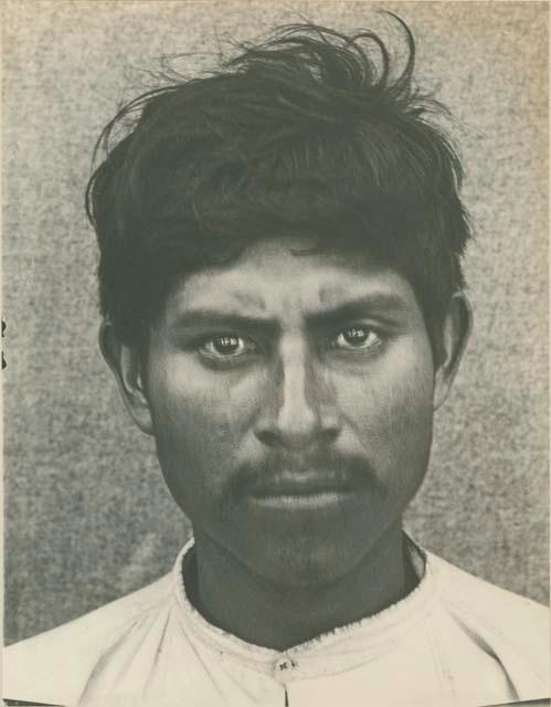 Frontal facial portrait of a Mazatec man