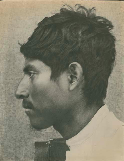 Profile portrait of a Mazatec man