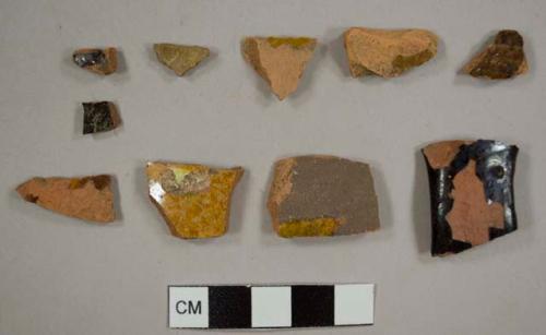 Lead-glazed red earthenware sherds