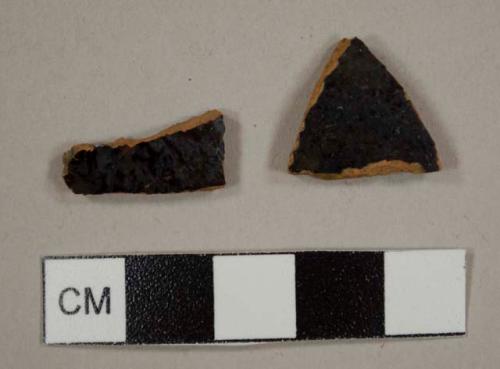 Black lead-glazed redware sherds