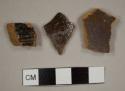 Black lead-glazed redware sherds, possibly Jackfield-type