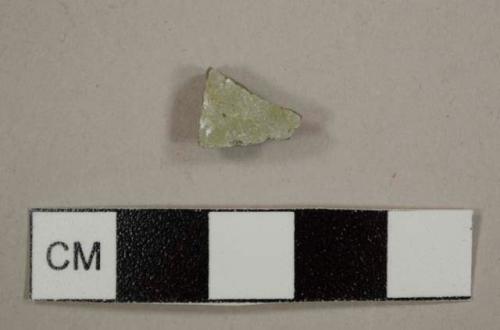 Lead-glazed earthenware sherd, possibly burned creamware