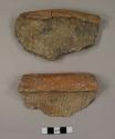 Ceramic rim sherds, shell tempered, stamped decoration