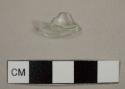 Aqua glass fragment; possibly inkwell; 30 degree angle