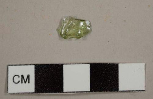 Light green bottle glass fragment