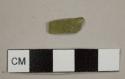 Olive green bottle glass fragment