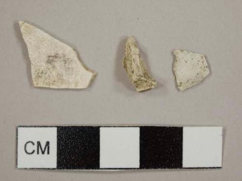 Refined white earthware sherds, no glaze remaining