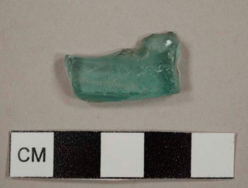 Curved aqua glass fragment