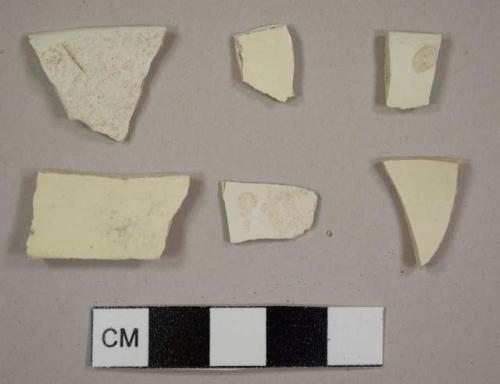 Creamware sherds, including one cup rim