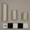 Kaolin/White ball clay pipe stem fragments with 5/64 in. bore hole