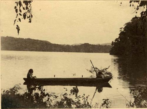 Two men in canoe