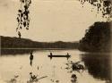 Two men in a canoe