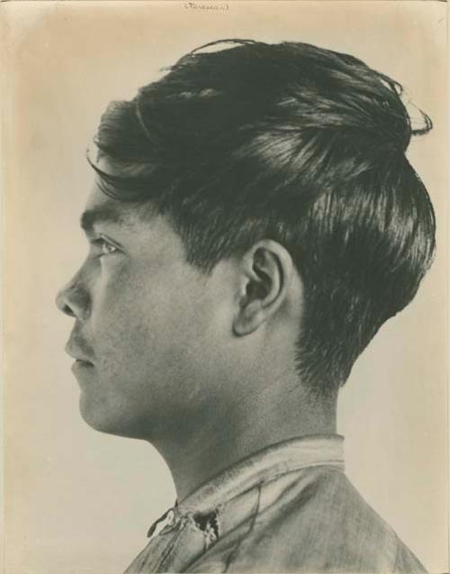Facial profile portrait of a Tarascan man