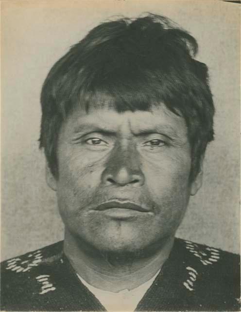 Frontal facial portrait of Totonac man