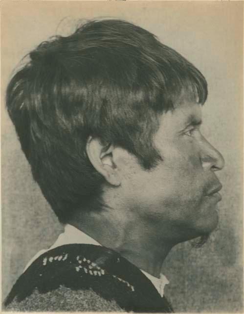Facial profile portrait of Totonac man