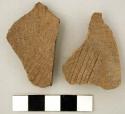 Ceramic, earthenware body sherds, incised; one sherd sampled for thin section