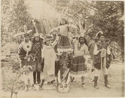 Indian dancers as they grouped themselves.