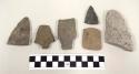 Spearpoints and arrowheads, broken