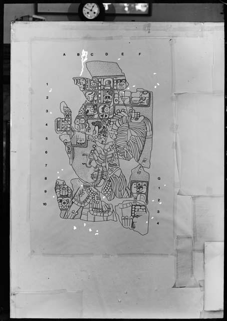 Stela 5 from Aguateca , drawing