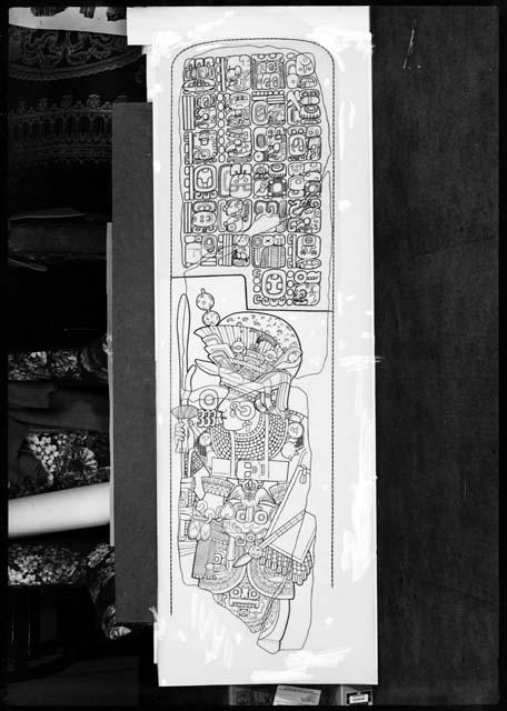 Stela 16 from Dos Pilas , drawing